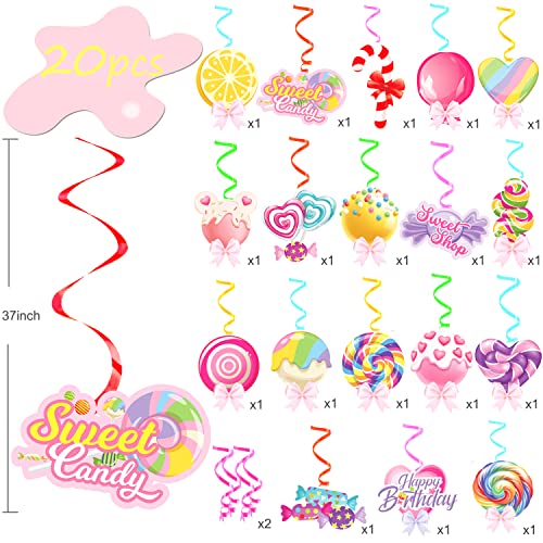 20Pcs Candyland Hanging Swirl Decorations