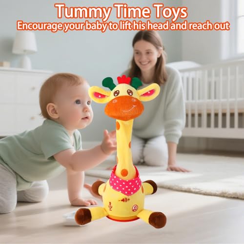 Image of Dancing Talking Giraffe Toy, Singing Musical Giraffe Plush Tummy Time Toys with Volume Adjustment, 10 Children's Songs Light Up Toys, Repeating What You Say, Baby Toys for Boys Girls