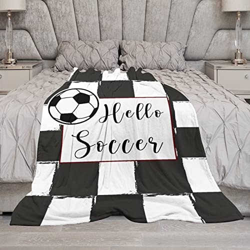 Couverture Hello Soccer surdimensionnée en textile super doux et finitions premium