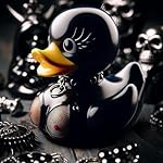 Goth Satanic Duck - Dark Resin Gothic Cyberpunk Duck, Novelty Rock & Maid Ducky Ornaments for Halloween Decor, Collectible Gothic Gifts - Image 2