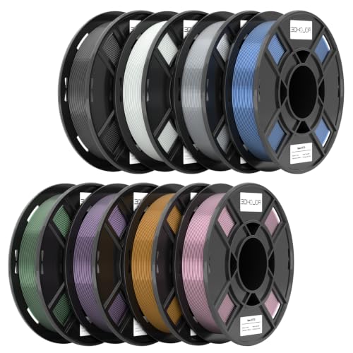 Image of 3DHoJor Basic PETG 3D Printer Filament, Multicolor, 1.75mm, 0.25kg*8 Pack, 2kg Total