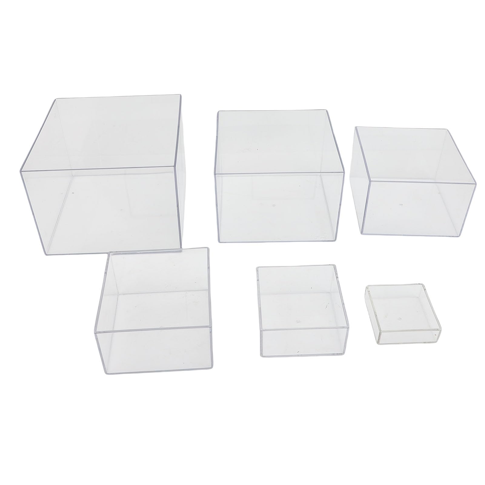 Lot De 3 Vitrines Cubes En Acrylique Cliselda - Présentoir Transparent Pour Collections, Bijoux, Desserts