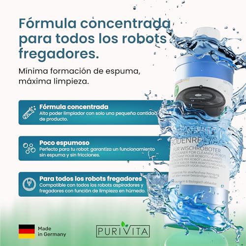 PURIVITA® Detergente Robot Aspirador [2x1L] - Liquido Robot Friegasuelos sin Rayas & Sostenible - Limpia Suelos para Robot - Adecuado para todos los Robots Aspiradores & Fregasuelos - Limpiar Suelos - imagen 4