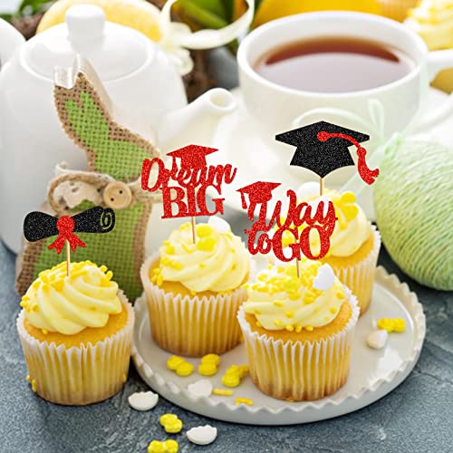 40Pcs Red 2023 Cupcake Toppers Graduation Class Of 2023 Cupcake Toppers Graduation Cupcake Picks Graduation Cap Cupcake Toppers Graduation Party Decorations 2023 #TOP3