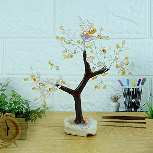 Image of Remedywala Charged Energized Citrine Crystal Tree Cluster Stone Base for Reiki Healing, Citrine Stone Tree Showpiece for Good Luck Home Decor, Citrine Stones Crystal Tree 150 Beads