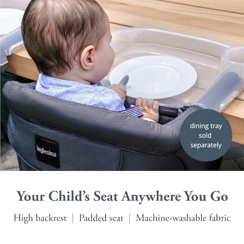 Inglesina Fast Table Chair, Black - Portable Baby High Chair - for Babies & Toddlers up to 37 lbs - Collapsible Design - Fits Tables 0.8'' to 3.5''
