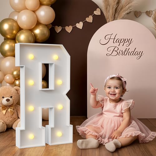 Mixifox Marquee Letters 2.3 Feet Tall, Large Light up Letters R for Decor