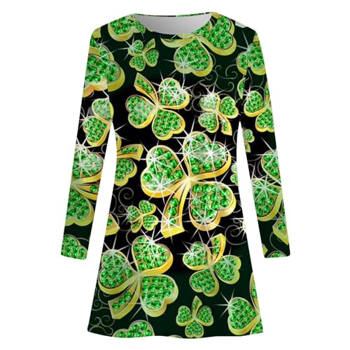 T-shirt Saint-Patrick femmes à col rond et manches longues pour look décontracté