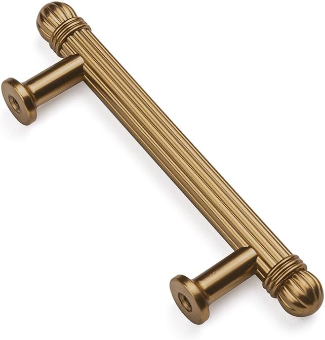 HARPOON 6 Pack Kitchen Cabinet Handles,Vintage Cabinet Bar Pulls, Drawer Handles Classic Home Hardware, 3 inch Hole Center, Champagne Bronze