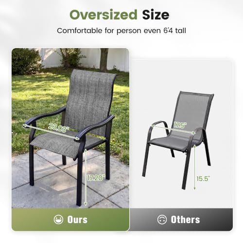 Image of UDPATIO Patio Dining Chairs Set of 2, Dark Grey