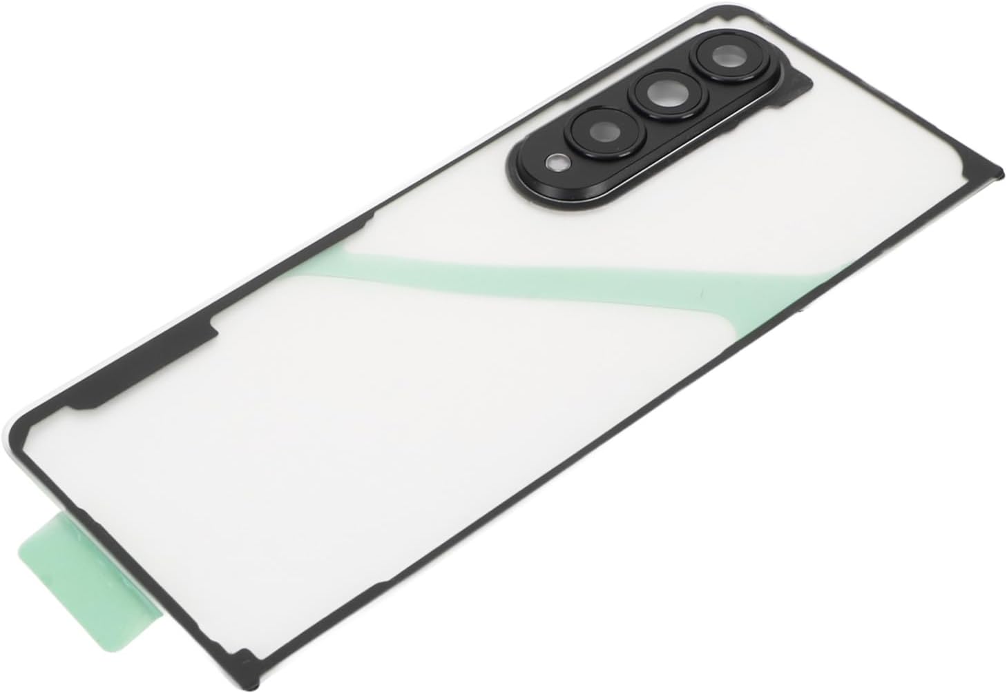 Yunseity Back Glass Panel Housing, PreInstalled Adhesive Tape, Clear Back Glass Replacement Housing with Repair Tools for Z Fold 4 5G F936 (Black Camera Lens)