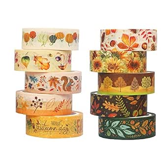 Autumn Washi Tape Set - 10 Rolls