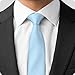 boxed-gifts Umo Lorenzo Mens Zipper Ties Solid Color Pre Tied Polyester Neckties for Men and Women-Baby Blue