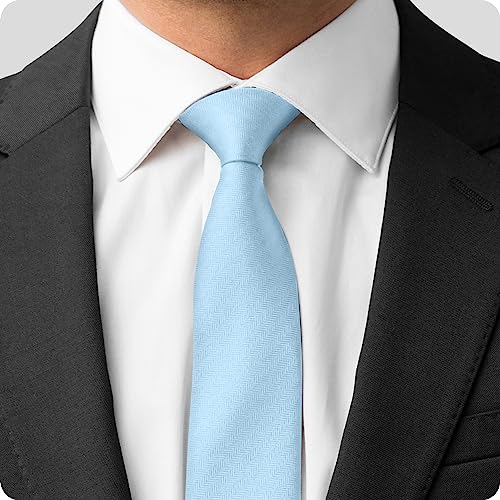 Image of boxed-gifts Umo Lorenzo Mens Zipper Ties Solid Color Pre Tied Polyester Neckties for Men and Women