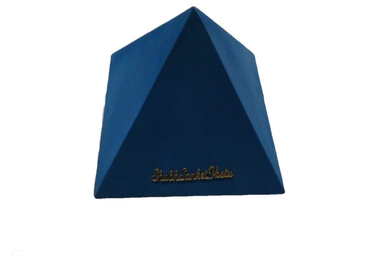 Shubh Sanket Vastu Wooden Pyramid Colour Blue for E, N, NE Direction 9 * 9 inch