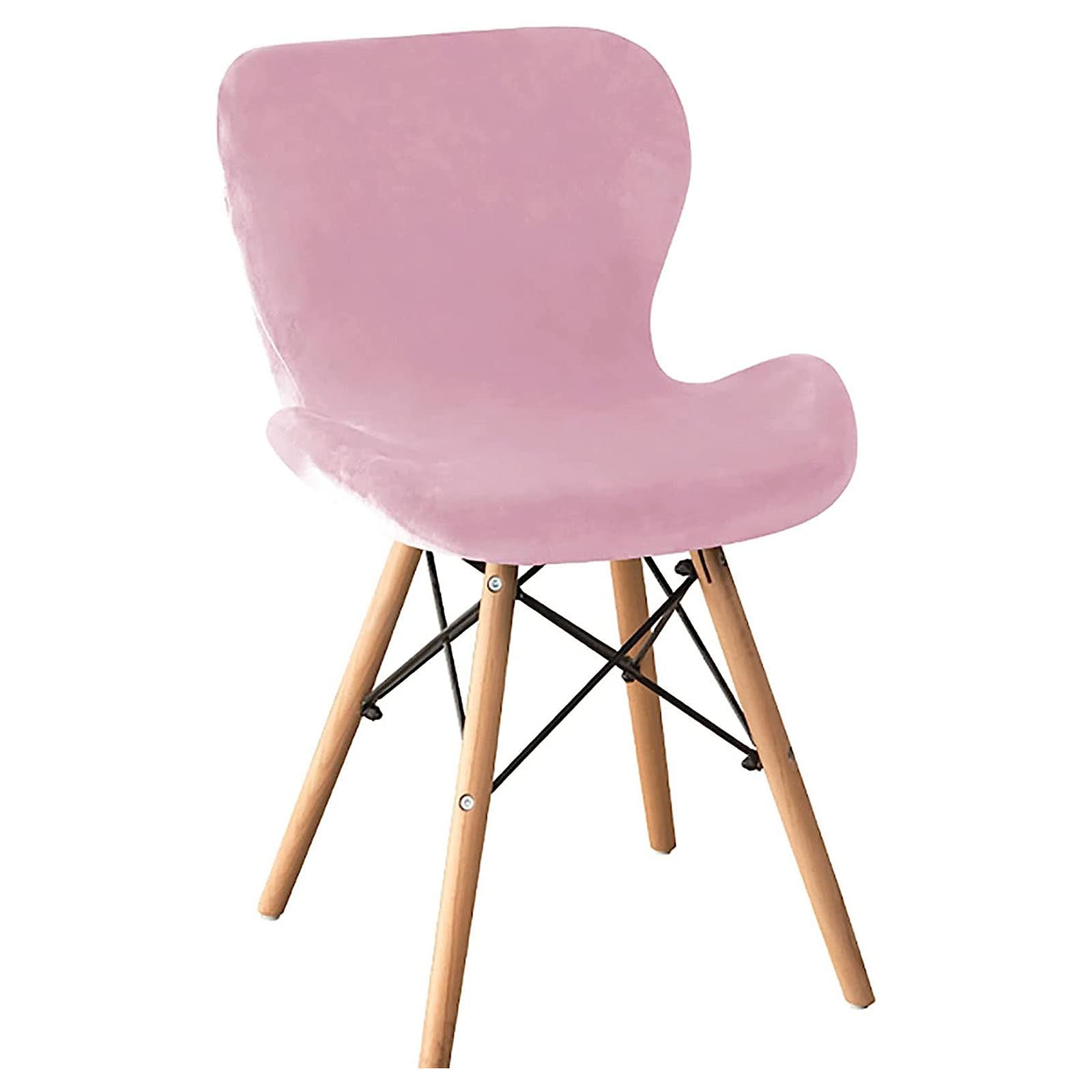 Fundas para sillas de Comedor, Fundas para taburetes con Respaldo Curvo y reposabrazos, Cubiertas giratorias elásticas para mobiliario de Cocina y encimera,Rosa,2 Unidades