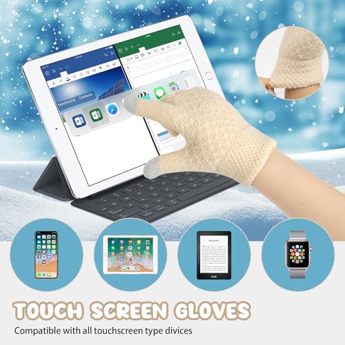 Kids Winter Beanie Hat Scarf Touchscreen Gloves Set, Fleece Lining Boys Girls Winter Hat Neck Warmer Gloves for 1-6 Years4