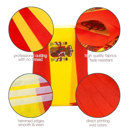 Image of Anley Spain String Flag Pennant Banners, Patriotic Events 12th of October National Day Decoration Sports Bars - 33 Feet 38 Flags