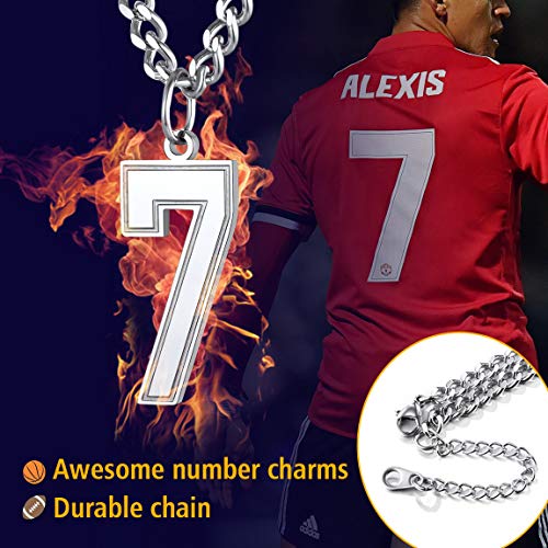 Number 7 Pendant Necklace Men Stainless Steel Lucky Baseball Necklaces Mens Gift #TOP1