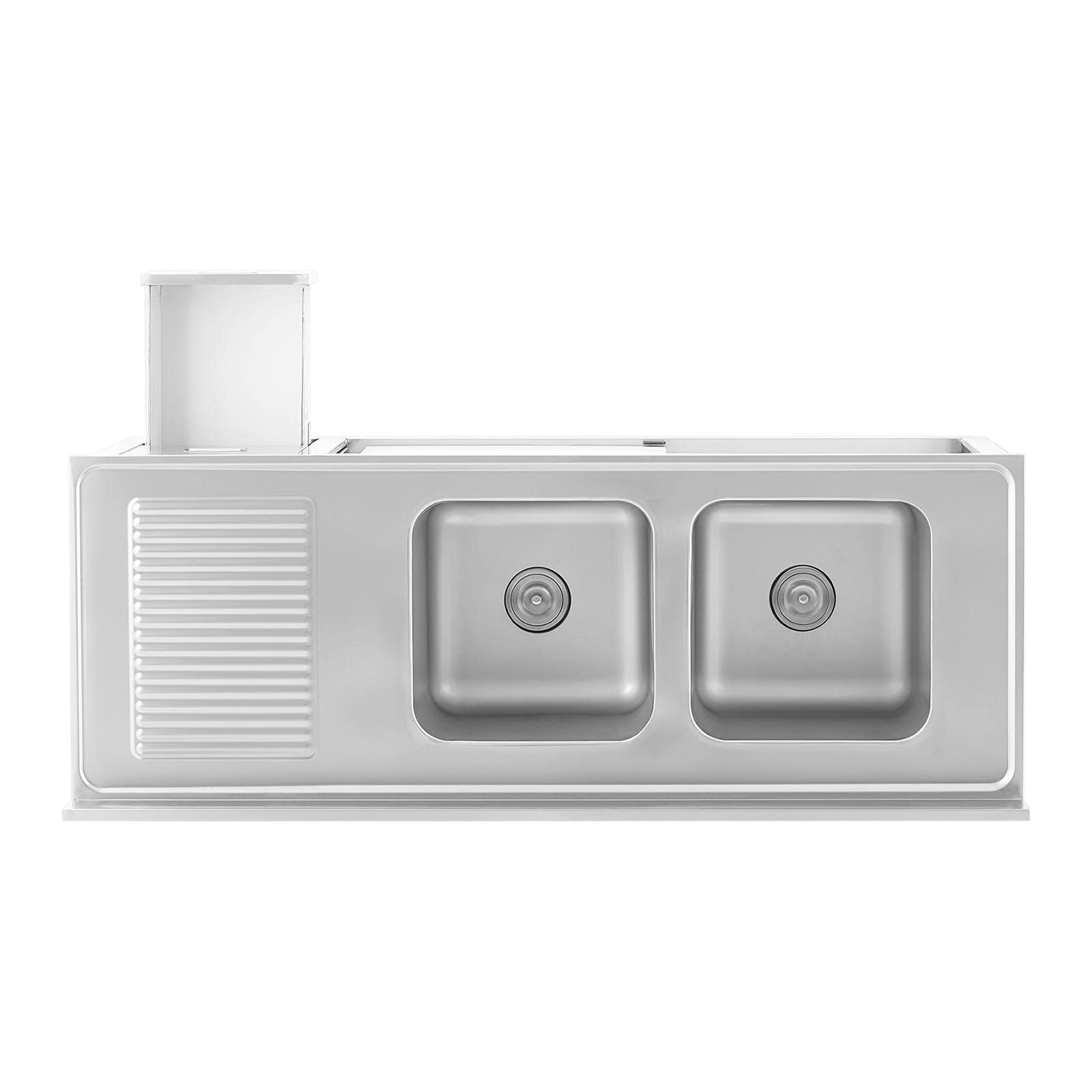Royal Catering RC-IKS04 - Armadietto a 2 vasche in acciaio inox, 400 x 400 x 300 mm