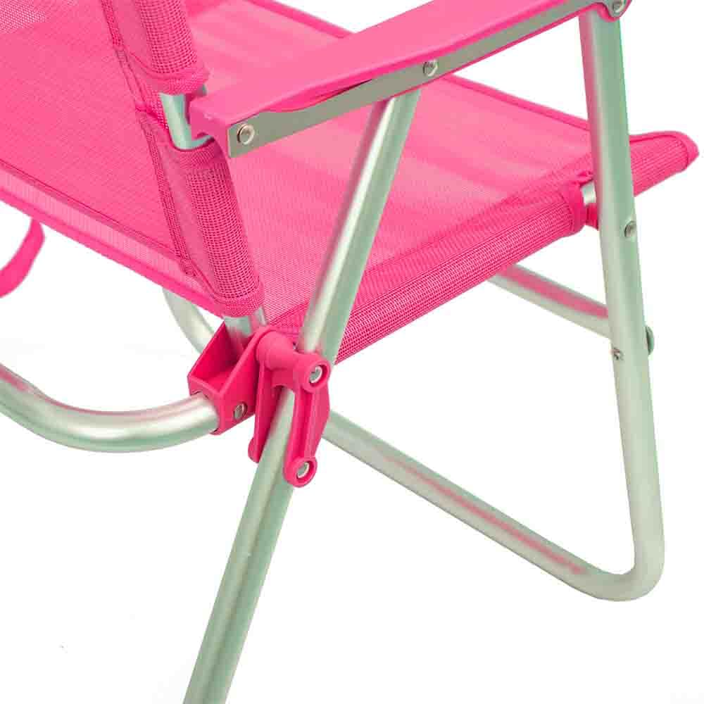 LOLAhome Silla de Playa Fija Plegable de Aluminio y textileno Rosa de 55x43x75 cm
