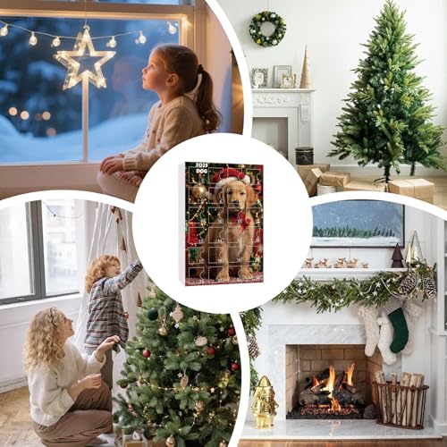 Countdown Calendar - 2D Acrylic Dog Pendant - 24 Days Dog Christmas Decor | for Holiday, Window, Door, Wall, Party - Image 5