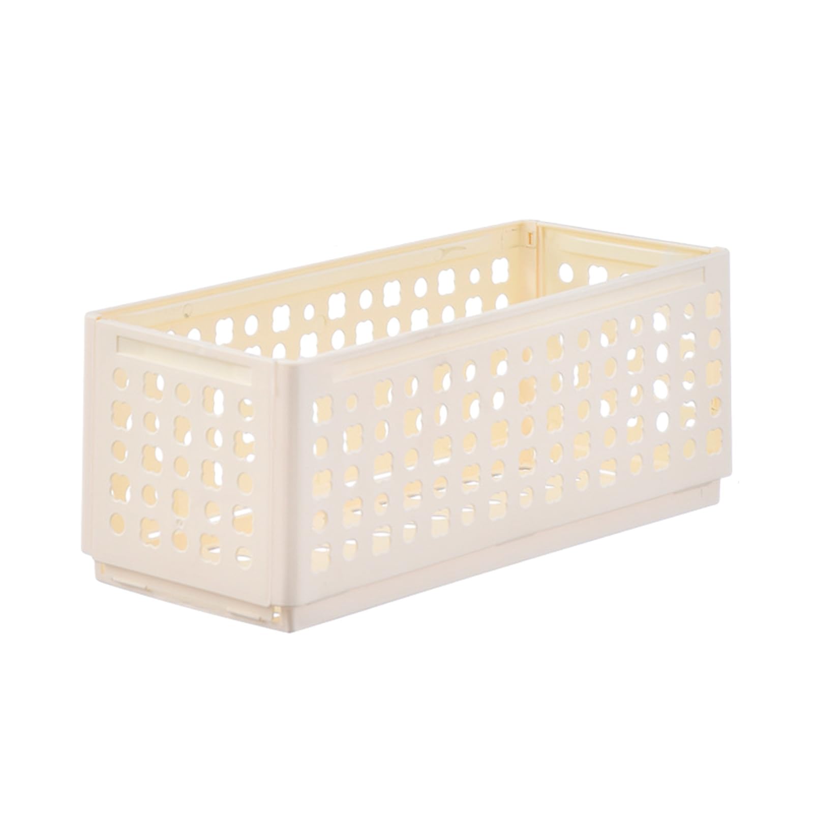 Glifora Storage Box - Foldable Stackable Organiser with Ventilated Hollow Design, Space Saving Storage Bin for Household, Travel and Dormitory