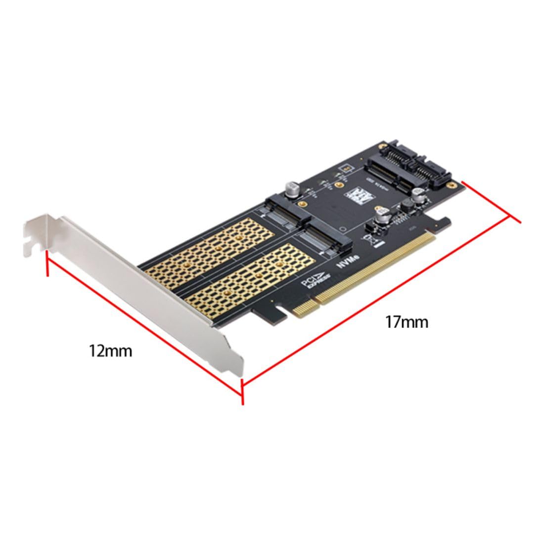 chenyang Adaptador de tarjeta de expansión 3 en 1 M.2 NVME/NGFF/mSATA SSD a PCIe 3.0/4.0 X16 Motherboard SSD