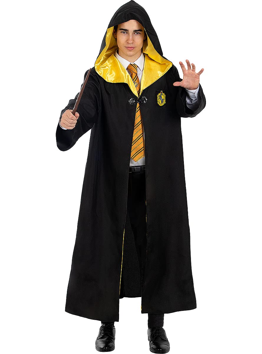 Funidelia | Disfraz Hufflepuff Harry Potter para hombre y mujer Hogwarts, Magos - Disfraz para adultos y divertidos accesorios para Fiestas, Carnaval y Halloween - Negro