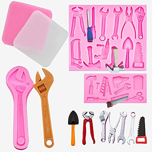 Woohome 4 Pz Moldes de Fondant De Pastel Herramienta de Mano Molde de Silicona para Fondant Herramientas de Construcción para Hacer Pasteles, Chocolate, Dulces