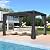 LVUYOYO Louvered Pergola 10' x 12', Outdoor Pergola with Adjustable Roof, Patio Aluminum Frame Metal Gazebo with Curtains and Netting for Patio, Backyard, Garden, Deck (Black)