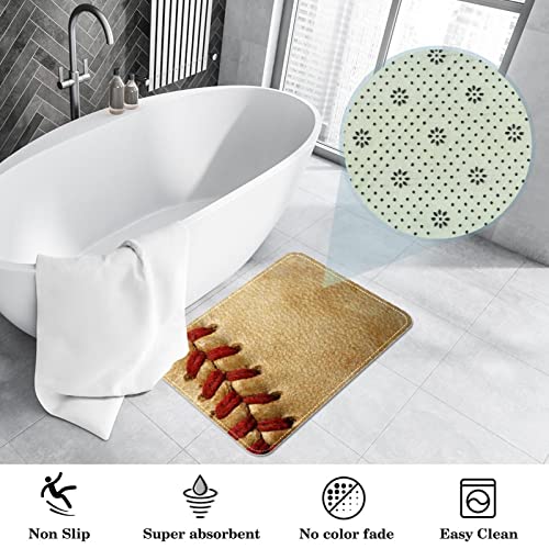Bath Mat Rug Bathroom Absorbent Quick Dry Rubber Backed Bath Rugs Mats Non Slip 16X24 Inch Baseball Sports #TOP1