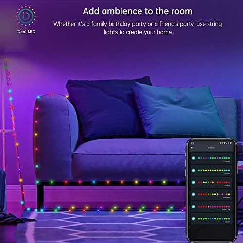 WiFi Fairy Lights Smart String Lights USB 10M100LED RGBW Color Changing Lights for Christmas,Party,Wedding Decorate,Waterproof Bluetooth Outdoor String Lights with App Control,Music Sync