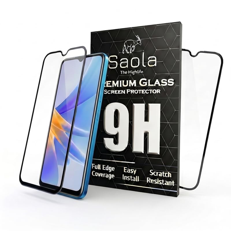 Image of Saola HD+ Oleophobic Tempered Glass Screen Protector For Infinix Smart 7 Plus (Pack Of 2) with Free Installation Kit. Full screen Coverage - 6.62 inch