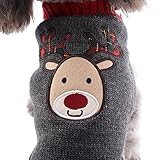 HRTTSY Weihnachten Hundepullover, Winter Warmer Hund Katze Pullover Kleidung Haustier Mantel Kostüm Welpenpullover Pullover Bekleidung für kleine mittelgroße Hunde Großer Hund Haustierpullover
