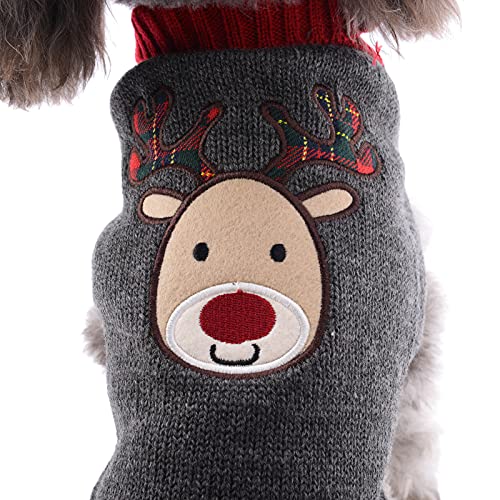 HRTTSY Weihnachten Hundepullover, Winter Warmer Hund Katze Pullover Kleidung Haustier Mantel Kostüm Welpenpullover Pullover Bekleidung für kleine mittelgroße Hunde Großer Hund Haustierpullover