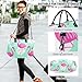 Pink Flamingos Mint Green Travel Bag Duffel & Make up Pouch Set of 2, Fashion Women Carry on Weekender Duffel Tote Duffle Bag