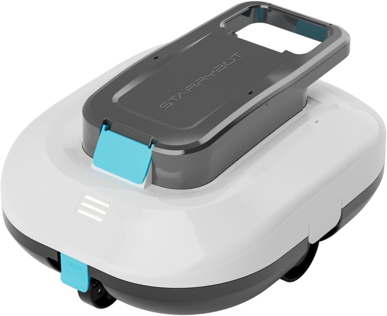 STARRYBOT Kabelloser Poolroboter mit Zwei hocheffizienten Motoren, 15 Kpa Starke Saugleistung, Selbstparkfunktion, Smart-LED-Anzeige, Poolsauger für Flachboden-Pools bis zu 84 m² (Weiß)