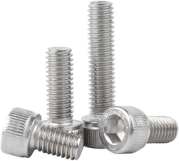 M2 x 5mm 50 Pcs Cylindrical Head Internal Hex Bolts Stainless Steel 304 Cup Head Hexagon Socket Cap Screws Machine Bolts