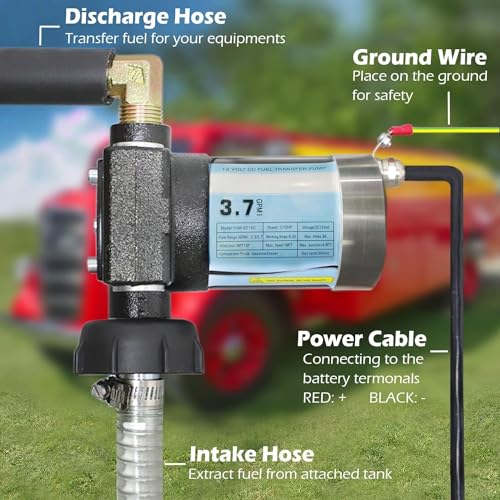 16 Gallon Portable Fuel Caddy Tank | 3.7 Gal/min | Fuel Transfer Tank with Electric Pump & Wheels | 6.6-Foot Long Hose| Red