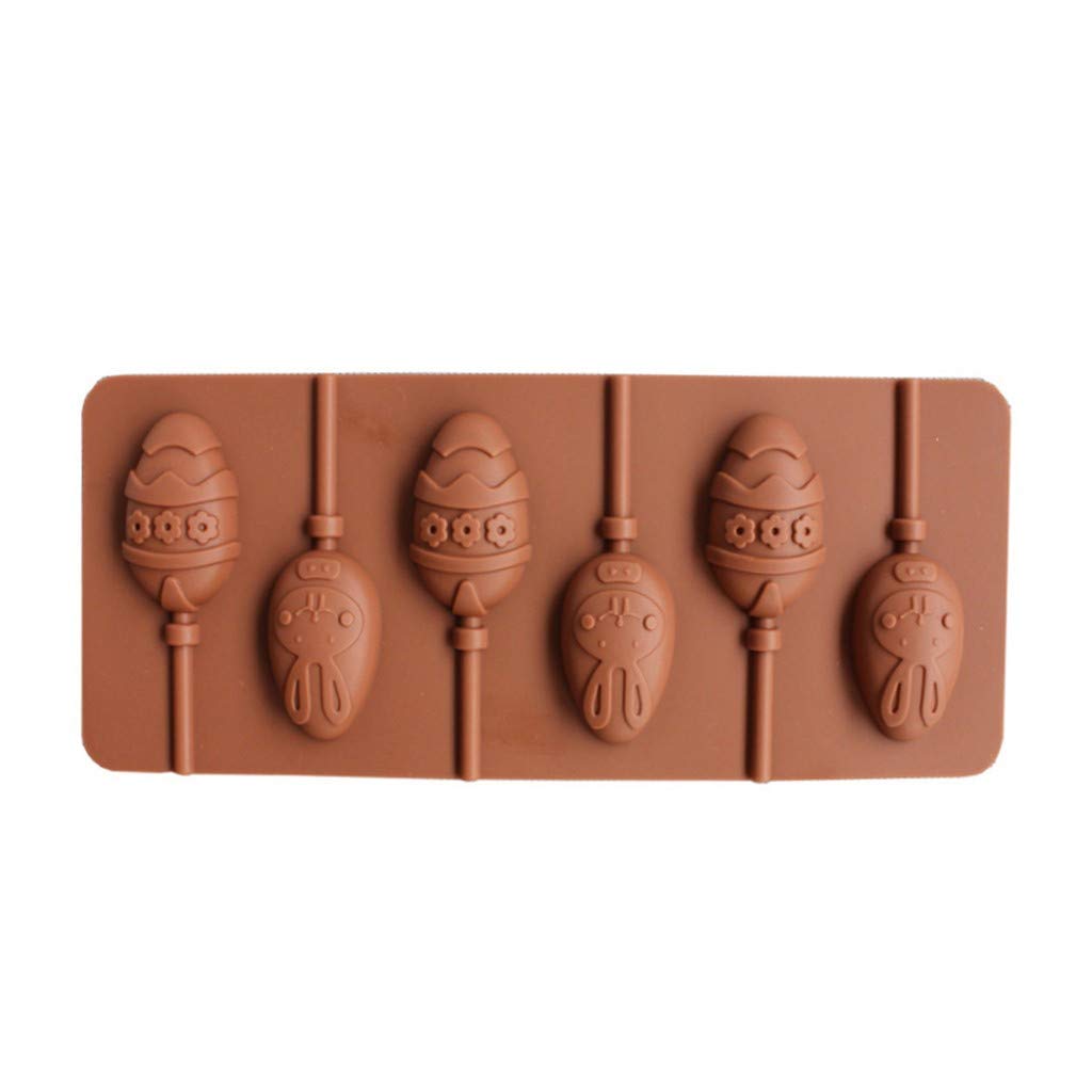 Generic Chocolate g Easter Rabbit Lollipop Silicone Eg Cake Mould SgK904 (Coffee, One Size), II3DxKESS