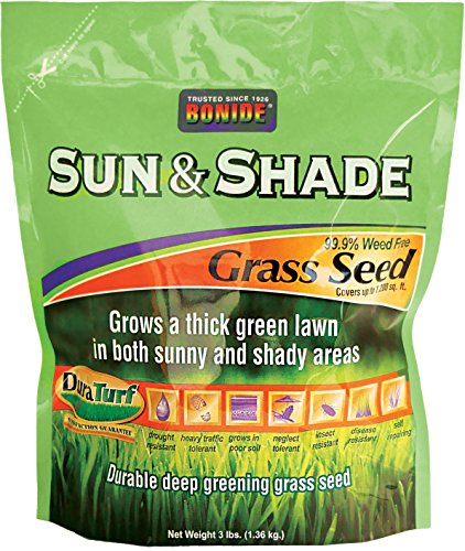 BONIDE Grass Seed 60221 Sun & Shade Grass Seed, 3 lb