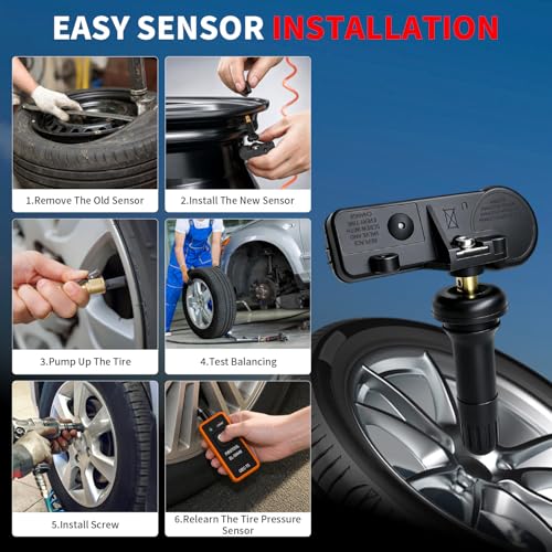 4-Pack GM TPMS Sensor, FIRSTOOL Pre-Programmed Tire Sensors, 315Mhz Tire Pressure Monitoring Sensor, TPMS Sensors Set of 4 Compatible for Chevy Silverado Buick Cadillac GMC Hummber Pontiac Saturn Saab — view 5