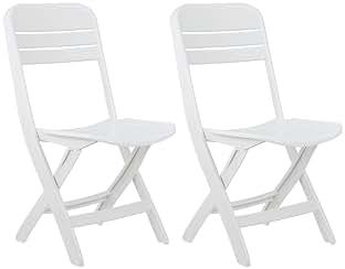 THINIA HOME Pack 2 Sillas Plegables Bliss Blancas 52x40x82cm