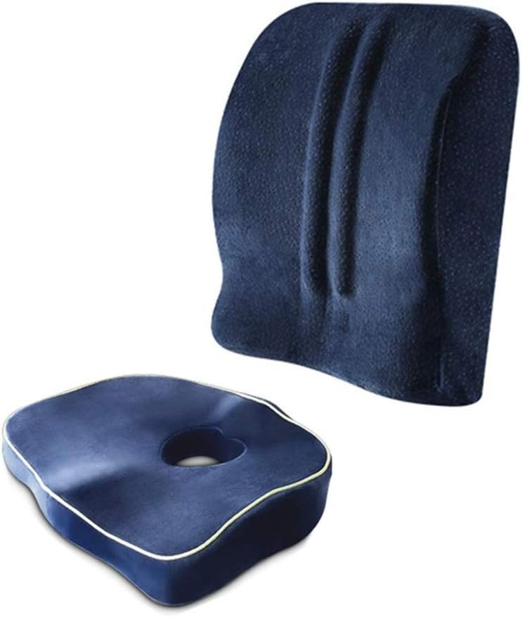 Lumbar Pillow - Seat Cushion Orthopedic Memory Foam and Lumbar Support Pillow Back Support Pillow by Upper and Lower Back for Chair Back Pain(D)