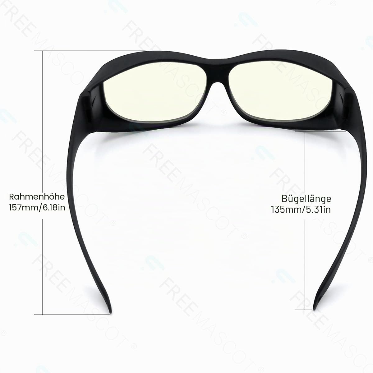 FREEMASCOT OD 6+ 9000nm - 11000nm Wellenlänge CO2 Laser-Schutzbrille für 10,6um CO2, 10600nm Laser-Schutzbrille