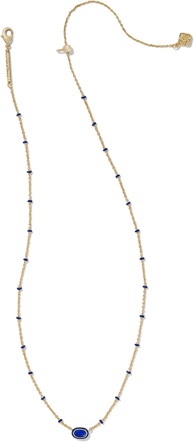 Kendra Scott, Womens, Mini Elisa Enamel Frame Short Pendant Necklace, Gold Cobalt Illusion, One Size - Image 2