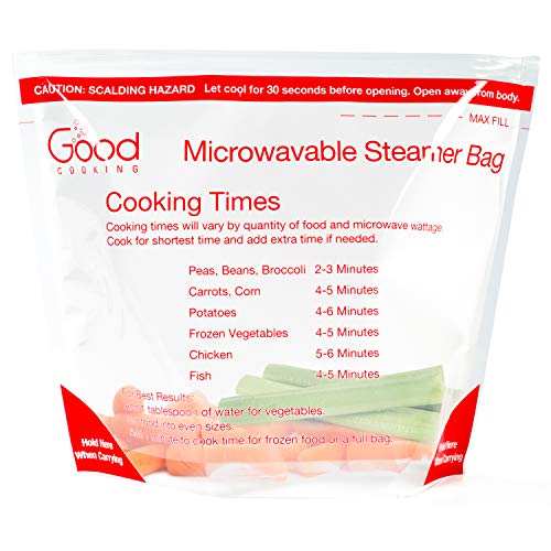Microwave Food Steamer Bags- Set of 12 X-Large Reusable Microwavable Cooking Bags with Up to 20 Uses Each