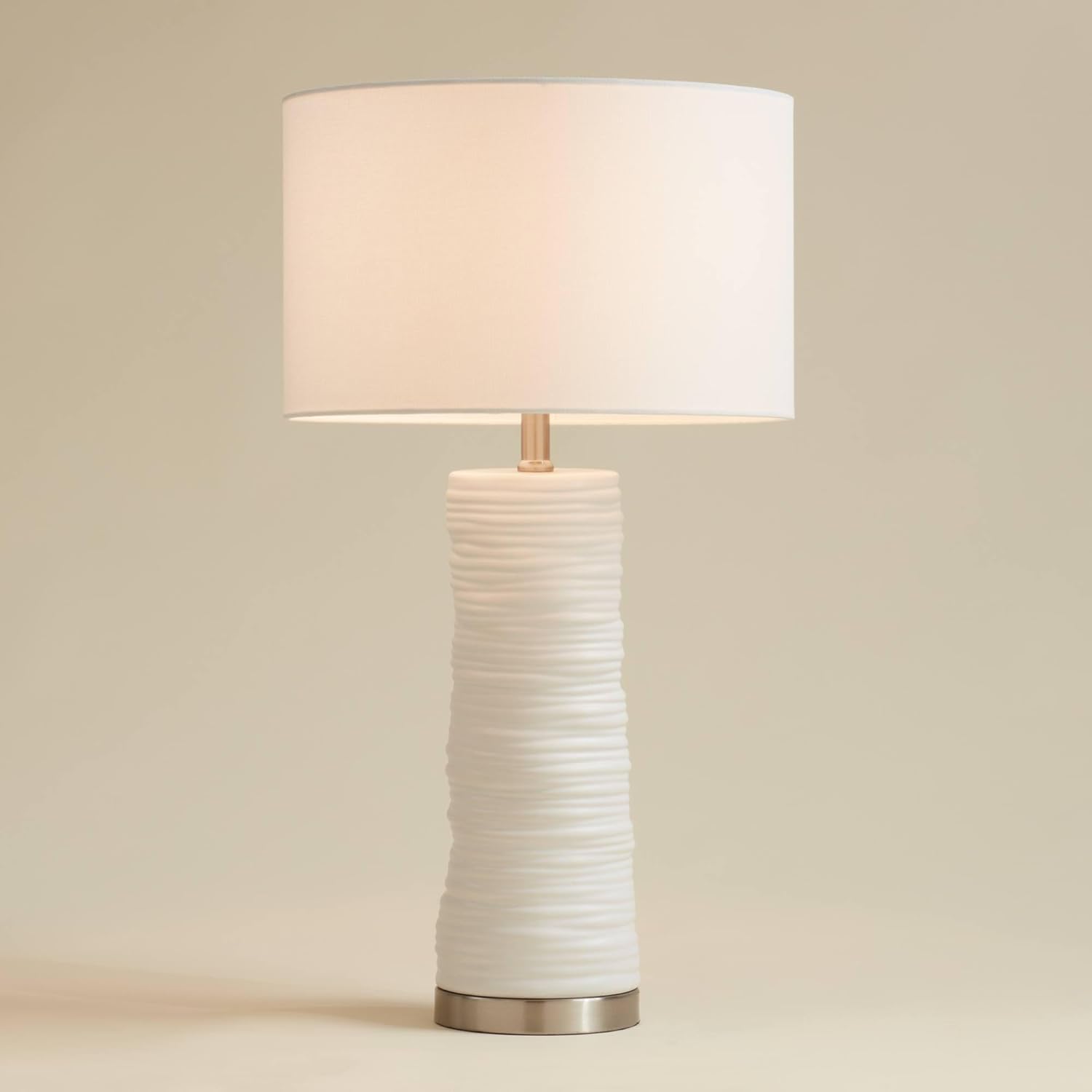360 Lighting Contours 27 1/2" High Modern White Ceramic 3-Way Table Lamp
