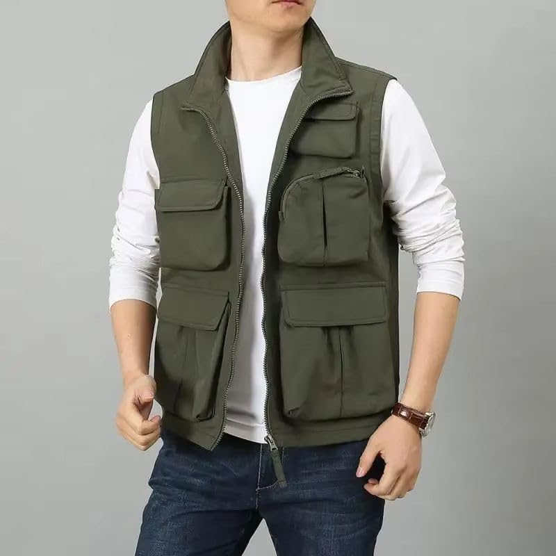 Chaleco de pesca para hombre de primavera verano con bolsillos exteriores 2